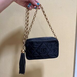 Vintage CHANEL satin camera bag